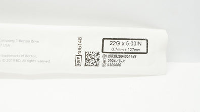 BD 405148 Spinal Ndle, Quincke Type Point 22 GA. x 5.00 inch (x)